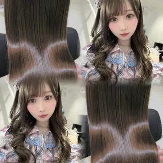 カラー 韓国ガーリーヘア🎀 ／𝐦𝐨𝐞のヘアスタイル