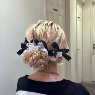 ヘアアレンジ エクステ🎀 暖色カラー🎀amiのヘアスタイル