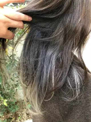 ミディアム カラー パーマ ヘアアレンジ 【白髪ぼかし 専門GBG】自由が丘のヘアスタイル