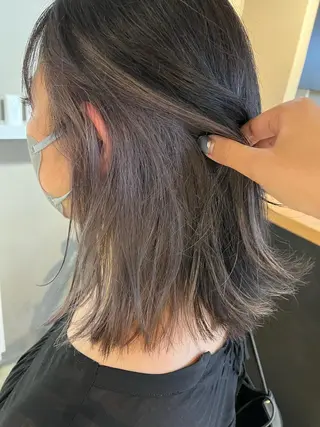 セミロング カラー ヘアアレンジ メンズ キッズ ネイル マツエク・マツパ アイブロウ 透明感カラー🤎 ゆりのヘアスタイル