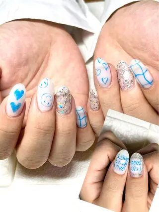 ミディアム ネイル まり りぃ〜んのネイルデザイン