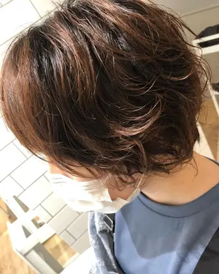 ミディアム カラー 【大人髪】men's パーマ/潤艶髪のヘアスタイル