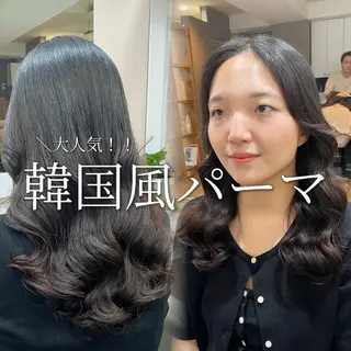 セミロング 韓国風パーマ/ヘア セット/店長みづきのヘアスタイル