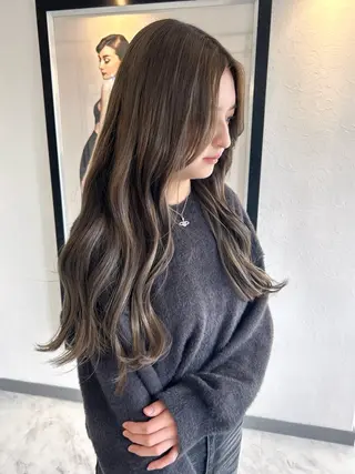ロング カラー RINA/ハイトーン /レイヤー/髪質改善のヘアスタイル