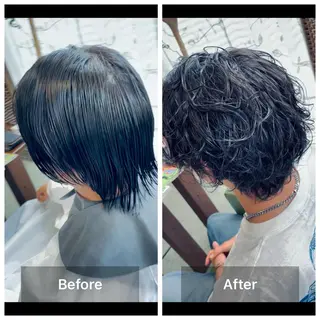 ミディアム メンズ 堤太志 メンズパーマ特化のヘアスタイル