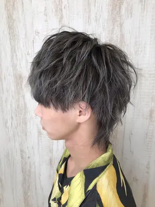 ミディアム カラー メンズ メンズパーマ波巻き 🌳大森悠登🌳のヘアスタイル
