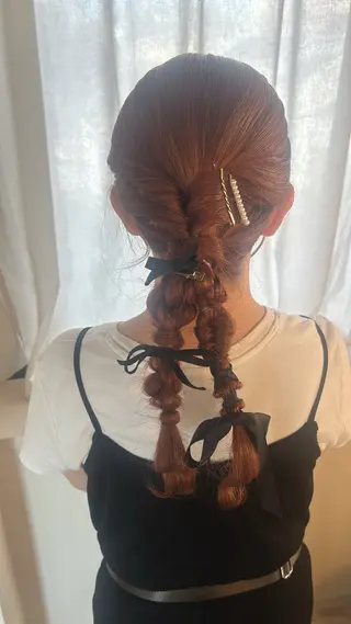 ヘアアレンジ shu ラベンダー/ピンクのヘアスタイル