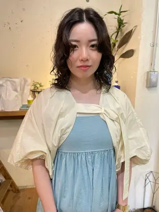 ミディアム パーマ YUKI 新宿カット パーマ/カラーのヘアスタイル