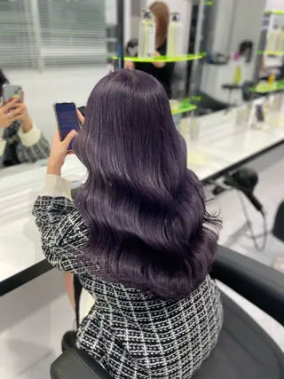 ミディアム カラー ヘアアレンジ レイヤー×透明感カラ ーHAYATOのヘアスタイル