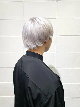 ショート カラー パーマ ヘアアレンジ メンズ ブリーチ　ハイトーン 特化🌈フジタハルキのヘアスタイル