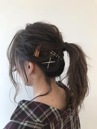 セミロング カラー パーマ ヘアアレンジ メンズ キッズ ネイル マツエク・マツパ Lien 深井店のヘアスタイル