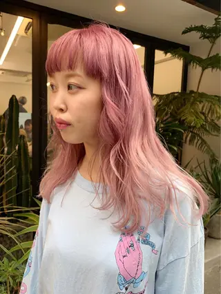 ロング カラー パーマ ヘアアレンジ Flamme Annaのヘアスタイル