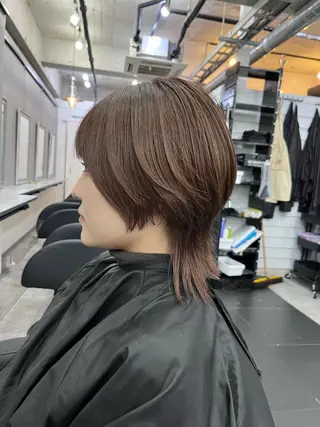 ショート カラー ブリーチ有無Wカラー メンズパーマ大成のヘアスタイル