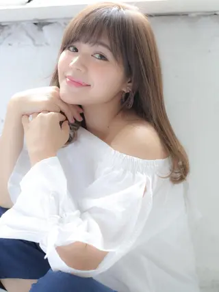 ミディアム カラー パーマ 野崎 ひかりのヘアスタイル