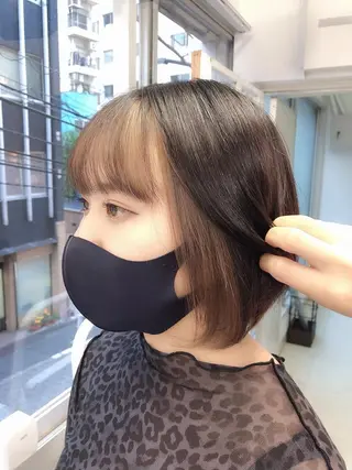 ショート カラー 韓国ヘア🤍髪質改善 🇰🇷AKANEのヘアスタイル