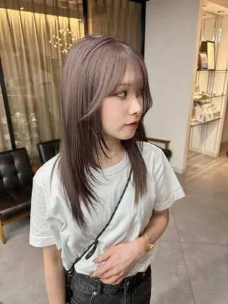 ロング カラー ウルフとハイトーン みっちー✂️のヘアスタイル