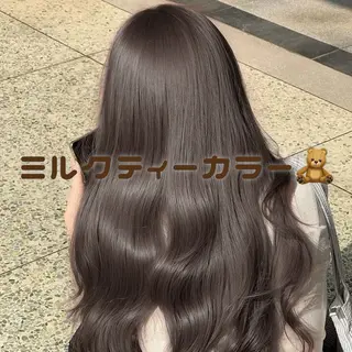 ロング カラー 透明感/グレージュ/ ベージュ/るな🪽のヘアスタイル