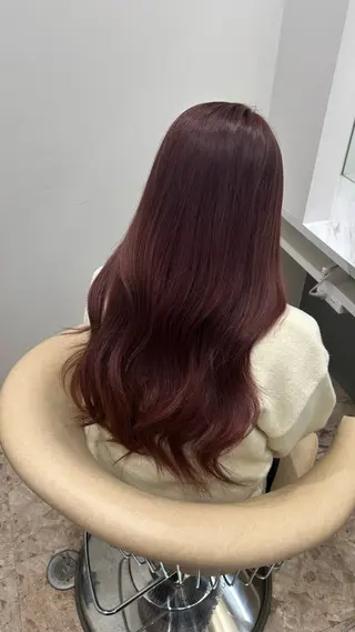 ロング カラー オリーブ/赤み消し 透明感/Akaneのヘアスタイル