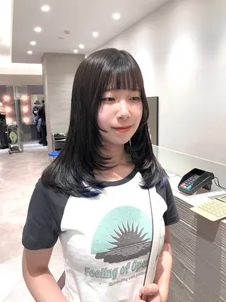 ロング サキ🤍ハイトーン 🩰くびれ巻きヘアのヘアスタイル