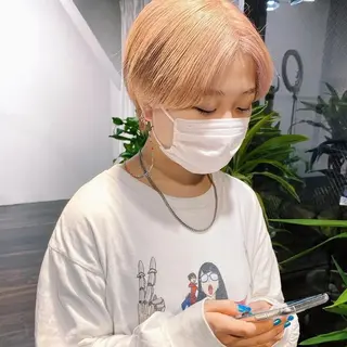 ショート カラー 🧡色落ちまで2度綺 麗なカラー🧡ヨシキのヘアスタイル