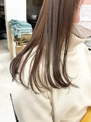 セミロング カラー パーマ ヘアアレンジ ✨艶髪✨ 奈須晴香のヘアスタイル