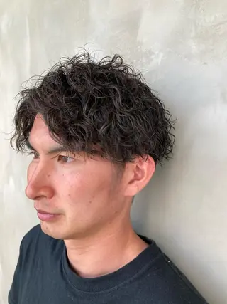 ショート パーマ メンズ 波巻きスパイラルパー マ/シャドウパーマ駿のヘアスタイル