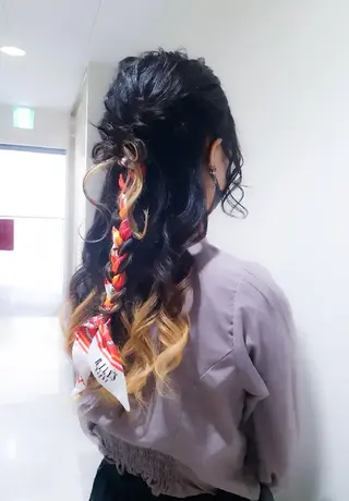 ロング ヘアアレンジ Hair&Make  Delight*のヘアスタイル
