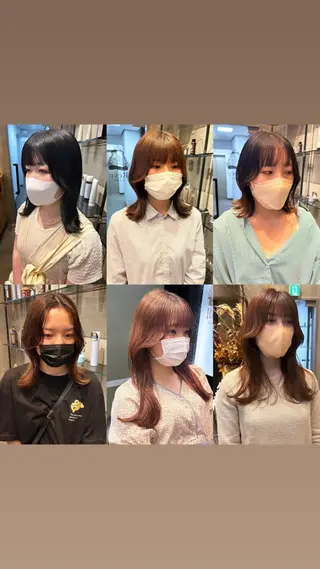 セミロング 縮毛矯正・似合わせ タナカ レイヤのヘアスタイル