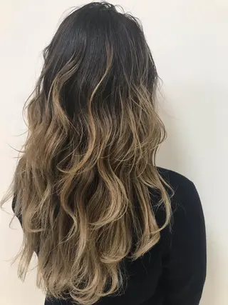 ロング カラー パーマ ヘアアレンジ メンズ キッズ ネイル マツエク・マツパ Lien 深井店のヘアスタイル