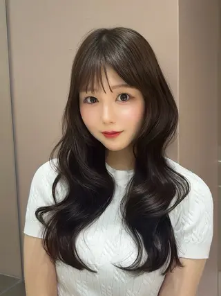 ロング 縮毛矯正/レイヤー 韓国/顔まわり/夢音のヘアスタイル