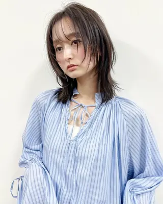 ミディアム カラー 樫原裕二/レイヤー カット/透明感カラーのヘアスタイル