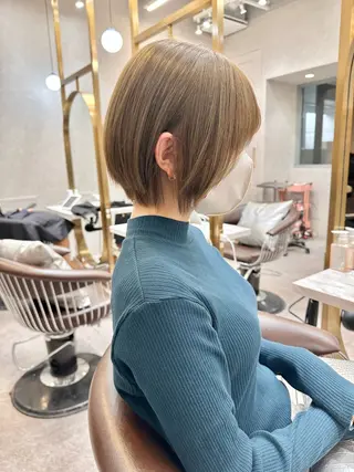 ショート カラー ヘアアレンジ 天神/ブリーチ/ ブリーチなしカラーのヘアスタイル