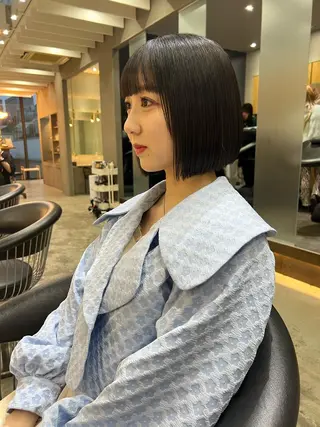 ショート 縮毛矯正×艶髪カラー 髪質改善/三ツ木のヘアスタイル