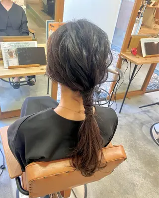 ロング 酸性ストレート/ブリ ーチなしWカラー河本のヘアスタイル