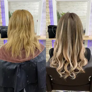 ロング カラー ヘアアレンジ アイブロウ LAVENDIA 初音のヘアスタイル