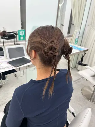 セミロング ヘアアレンジ はるか/透明感カラー /ヘアアレンジ🤍のヘアスタイル