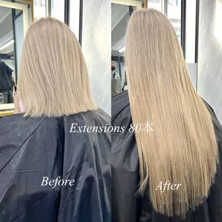 ロング カラー シールエクステ特化 ハイトーン、NANAのヘアスタイル