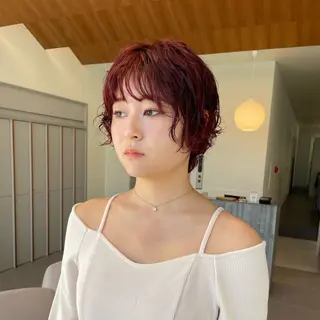 ショート カラー パーマ 髪質改善カラー/ボブ 🌻Mutsumiのヘアスタイル