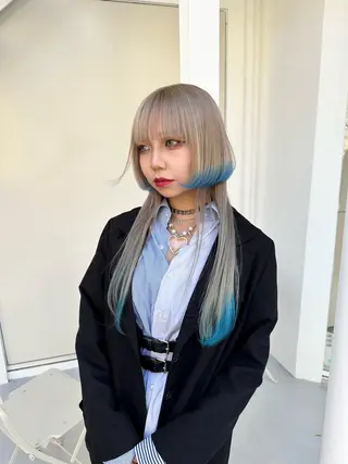 ロング カラー ハイトーン×似合わせ 🌱中川慎之介のヘアスタイル