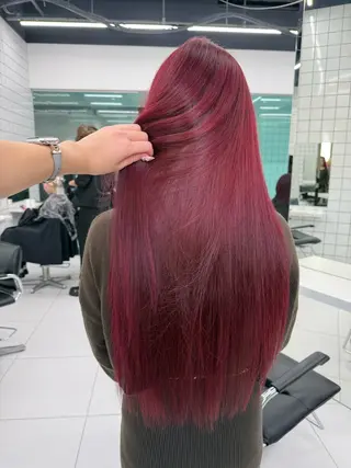 ロング カラー 𝑨𝑲𝑶 🍒/ 暖色カラーのヘアスタイル