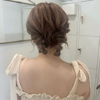 ミディアム ヘアアレンジ 透明感カラー、 アレンジ/miyuのヘアスタイル