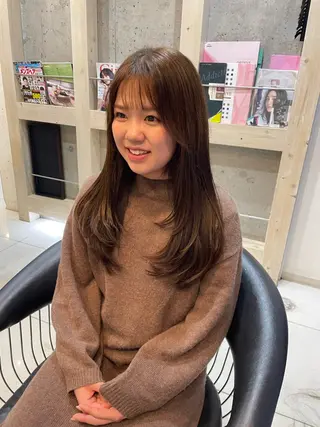 ロング mao♡ベージュ/ 顔周りカットのヘアスタイル