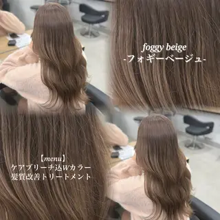 ロング カラー NAMI🤎ブラウン &ミルクティー🤍のヘアスタイル