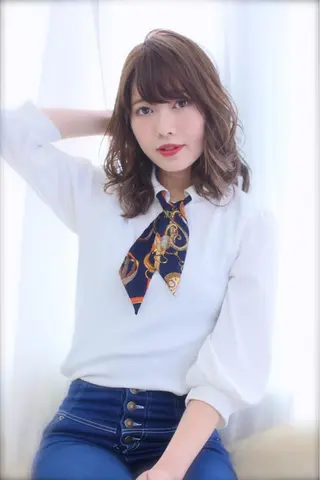 ミディアム カラー パーマ 髪質改善/縮毛矯正/ ボブ/店長/槌矢圭悟のヘアスタイル