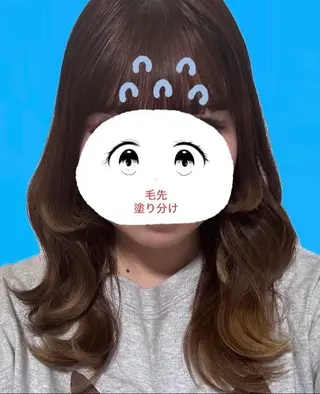 セミロング カラー 吉田 恋々音のヘアスタイル