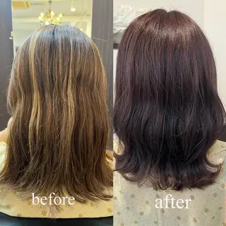 ミディアム カラー 大人デザイン 🍃MORIKA🍃のヘアスタイル