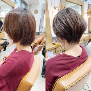 ショート カラー 👑銀座ショート/ 絶壁補正/金子涼👑のヘアスタイル