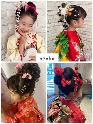 キッズ あやかショート 白髪ぼかしのヘアスタイル