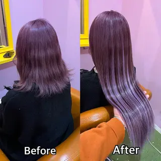 ロング シール＋ちび編み込み エクステ梅田🐨のヘアスタイル