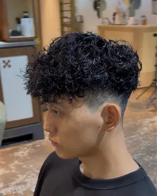 パーマ メンズ 漢眉毛/メンズパーマ /メッシュ/ヒロヤのヘアスタイル